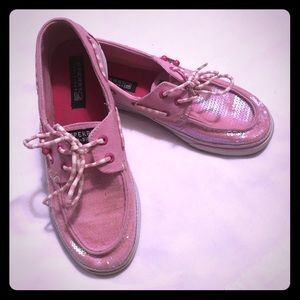 Sperry top sider Bahama pink sequin slip-on shoes